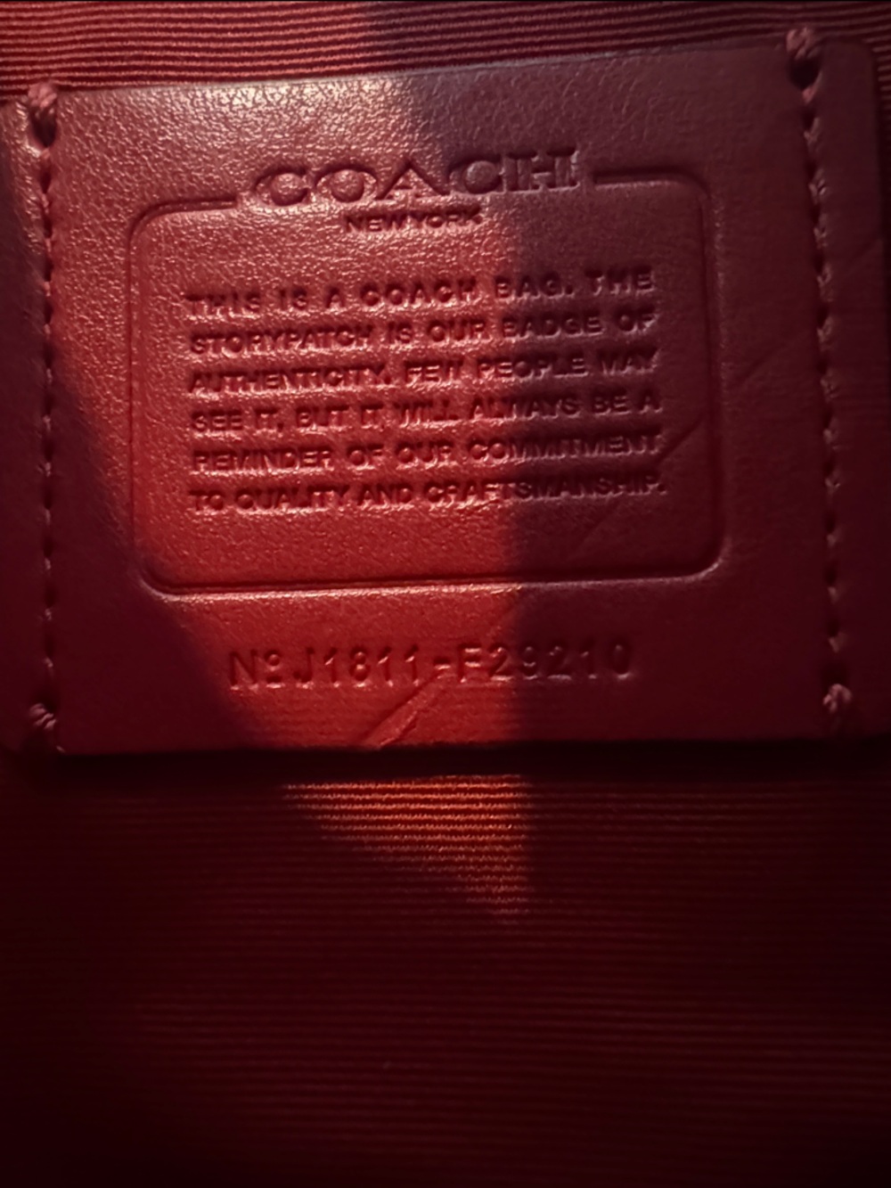 Coach Brown Signature Crossbody with Red Trim - Picture 5 of 5